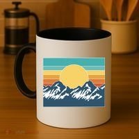 Retro Sunset Mountain Nature Coffee Mug thumb 4