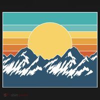 Retro Sunset Mountain Nature Polo thumb 3