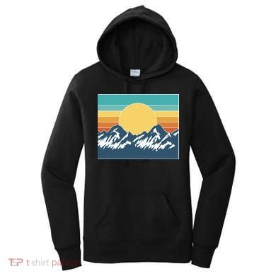Retro Sunset Mountain Nature Women's Hoodie