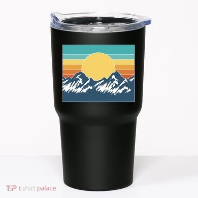 Retro Sunset Mountain Nature Tumbler