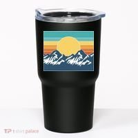 Retro Sunset Mountain Nature Tumbler thumb 0