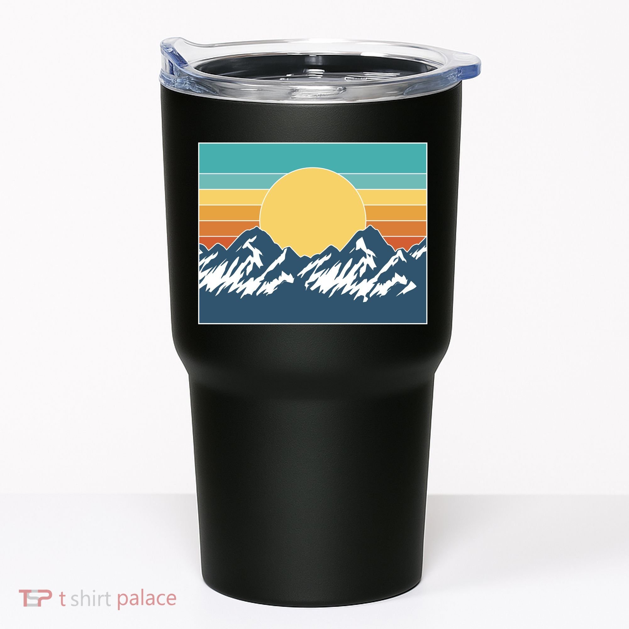 Retro Sunset Mountain Nature Tumbler