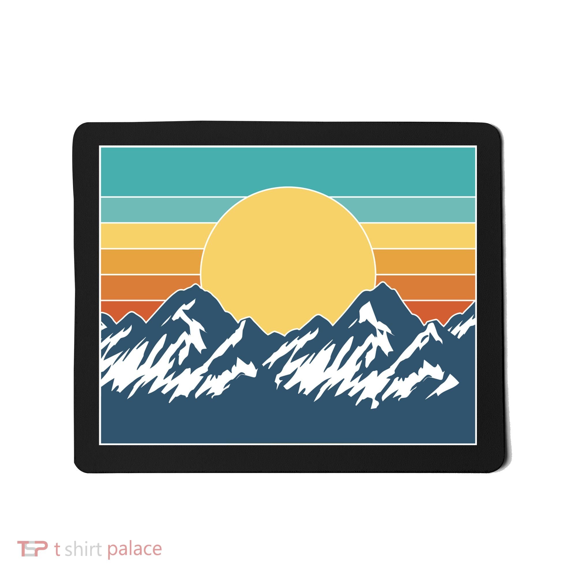 Retro Sunset Mountain Nature Mousepad