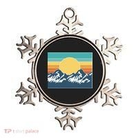 Retro Sunset Mountain Nature Ornament thumb 0