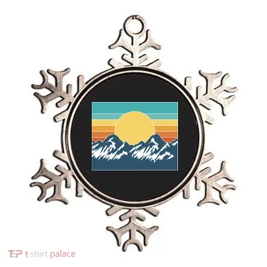 Retro Sunset Mountain Nature Ornament