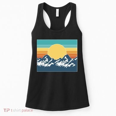 Retro Sunset Mountain Nature Women's Tank Top