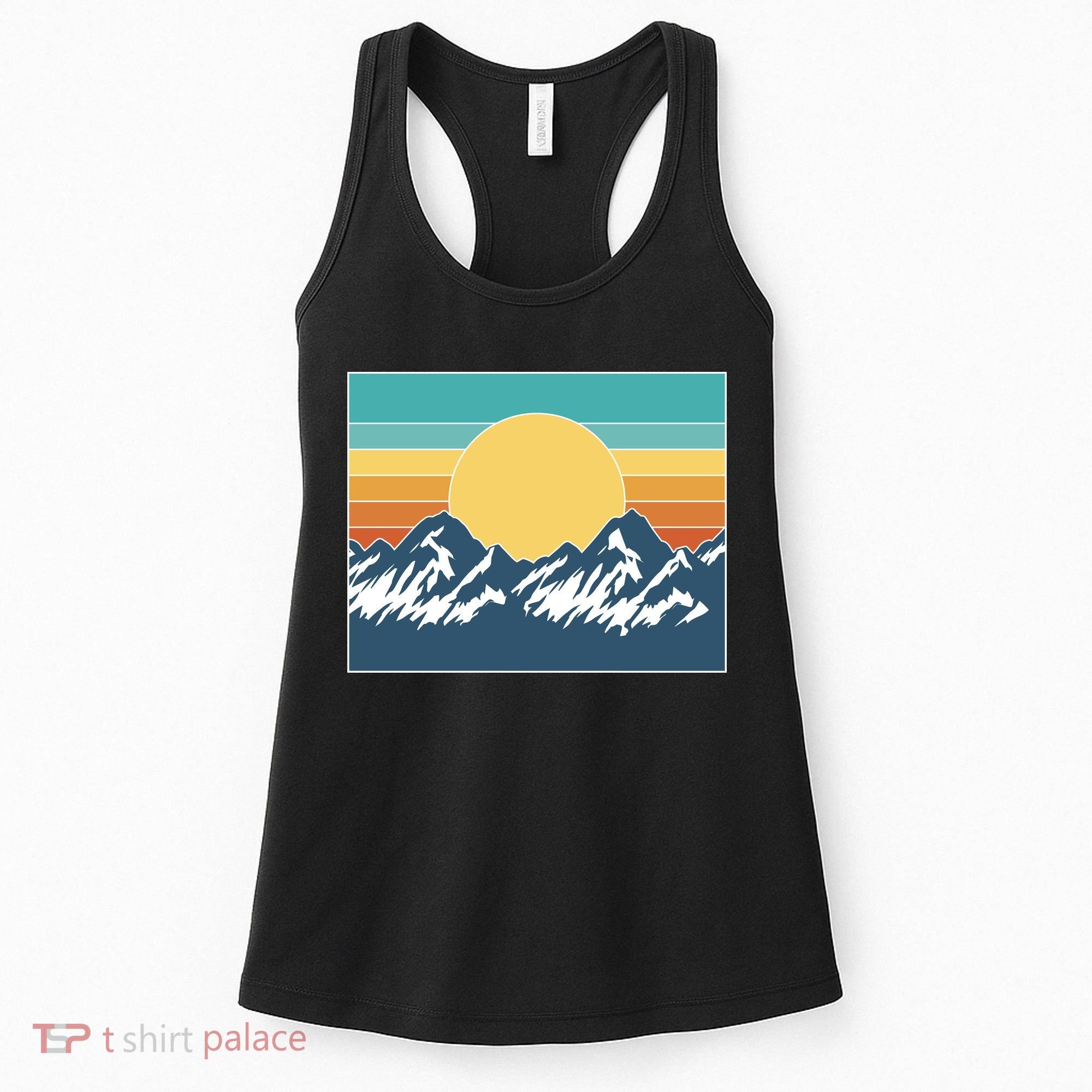 Retro Sunset Mountain Nature Women's Tank Top