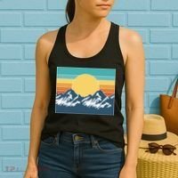 Retro Sunset Mountain Nature Women's Tank Top thumb 2