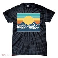 Retro Sunset Mountain Nature Tie-Dye T-Shirt thumb 0