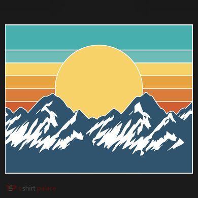 Retro Sunset Mountain Nature Tie-Dye T-Shirt
