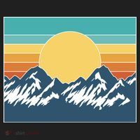 Retro Sunset Mountain Nature Hat thumb 2