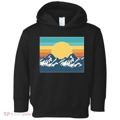 Retro Sunset Mountain Nature Toddler Hoodie