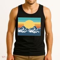 Retro Sunset Mountain Nature Tank Top thumb 3