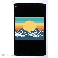 Retro Sunset Mountain Nature Golf Towel thumb 0