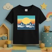Retro Sunset Mountain Nature Toddler T-Shirt thumb 3