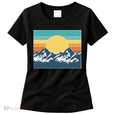 Retro Sunset Mountain Nature Women's T-Shirt