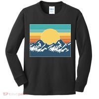 Retro Sunset Mountain Nature Kids Long Sleeve Shirt thumb 0