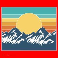 Retro Sunset Mountain Nature Santa Hat thumb 1