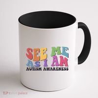 Retro See Me As I Am Autism Awareness Coffee Mug thumb 1