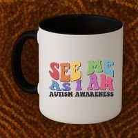 Retro See Me As I Am Autism Awareness Coffee Mug thumb 2