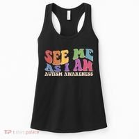 Retro See Me As I Am Autism Awareness Women's Tank Top thumb 0