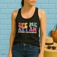 Retro See Me As I Am Autism Awareness Women's Tank Top thumb 2