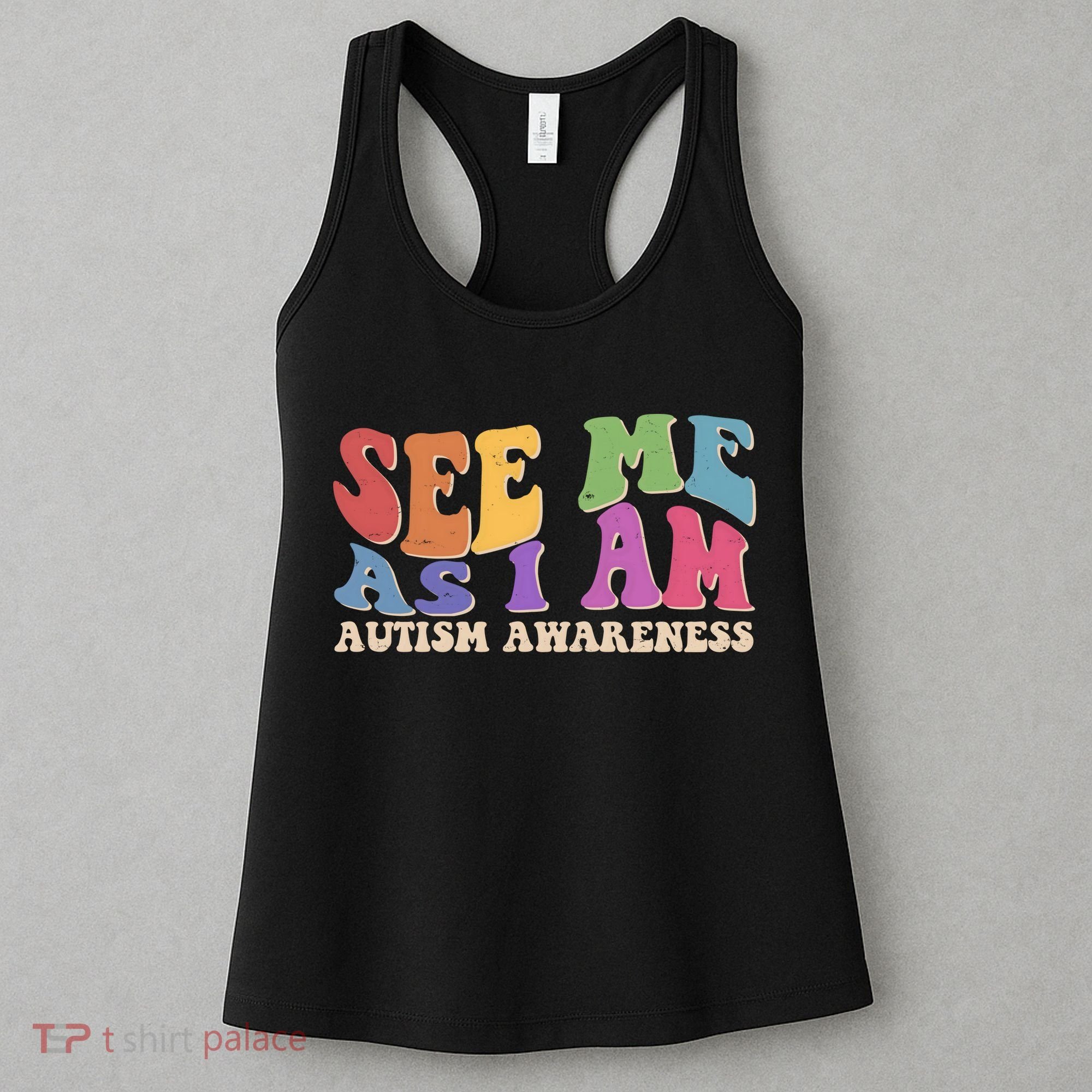 Retro See Me As I Am Autism Awareness Women's Tank Top