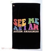 Retro See Me As I Am Autism Awareness Golf Towel thumb 0