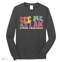 Retro See Me As I Am Autism Awareness Long Sleeve Shirt thumb 0