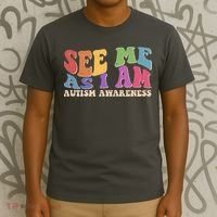 Retro See Me As I Am Autism Awareness T-Shirt thumb 3