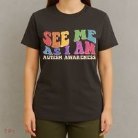 Retro See Me As I Am Autism Awareness T-Shirt thumb 4