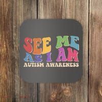 Retro See Me As I Am Autism Awareness Coaster thumb 0
