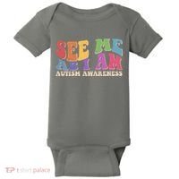 Retro See Me As I Am Autism Awareness Baby Bodysuit thumb 0