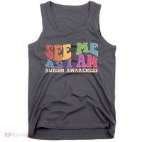 Retro See Me As I Am Autism Awareness Tank Top thumb 0