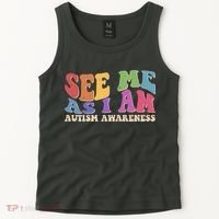 Retro See Me As I Am Autism Awareness Tank Top thumb 2