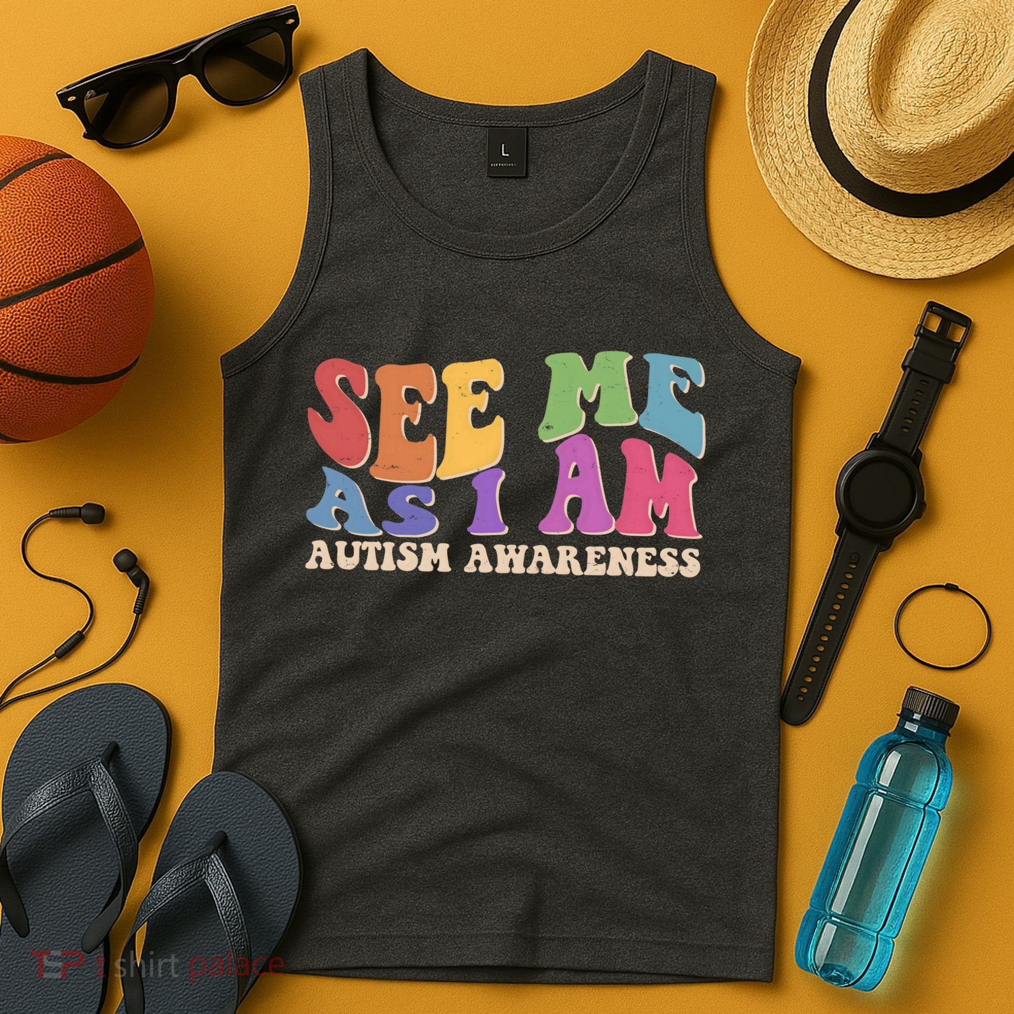 Retro See Me As I Am Autism Awareness Tank Top