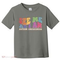 Retro See Me As I Am Autism Awareness Toddler T-Shirt thumb 0