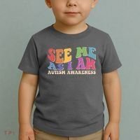 Retro See Me As I Am Autism Awareness Toddler T-Shirt thumb 2