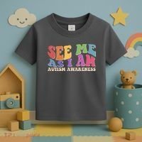 Retro See Me As I Am Autism Awareness Toddler T-Shirt thumb 3