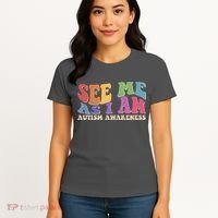 Retro See Me As I Am Autism Awareness Women's T-Shirt thumb 4