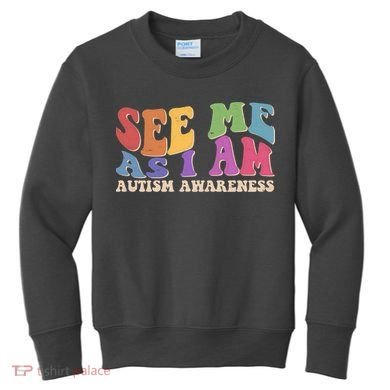 Retro See Me As I Am Autism Awareness Kids Sweatshirt