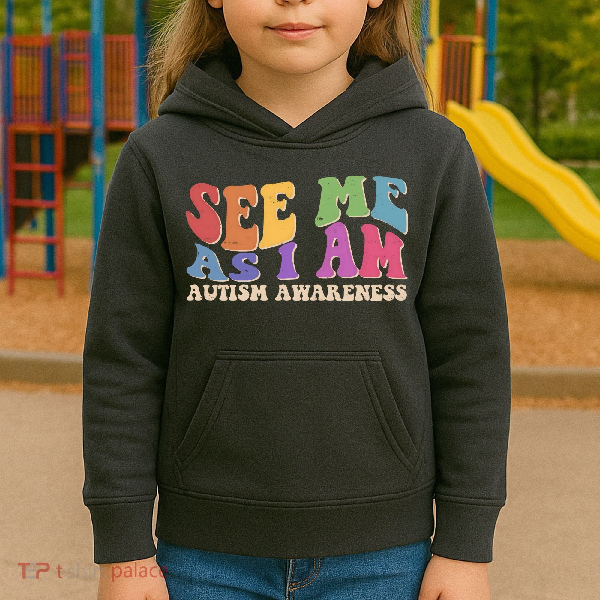 Retro See Me As I Am Autism Awareness Kids Hoodie