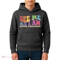 Retro See Me As I Am Autism Awareness Kids Hoodie thumb 4