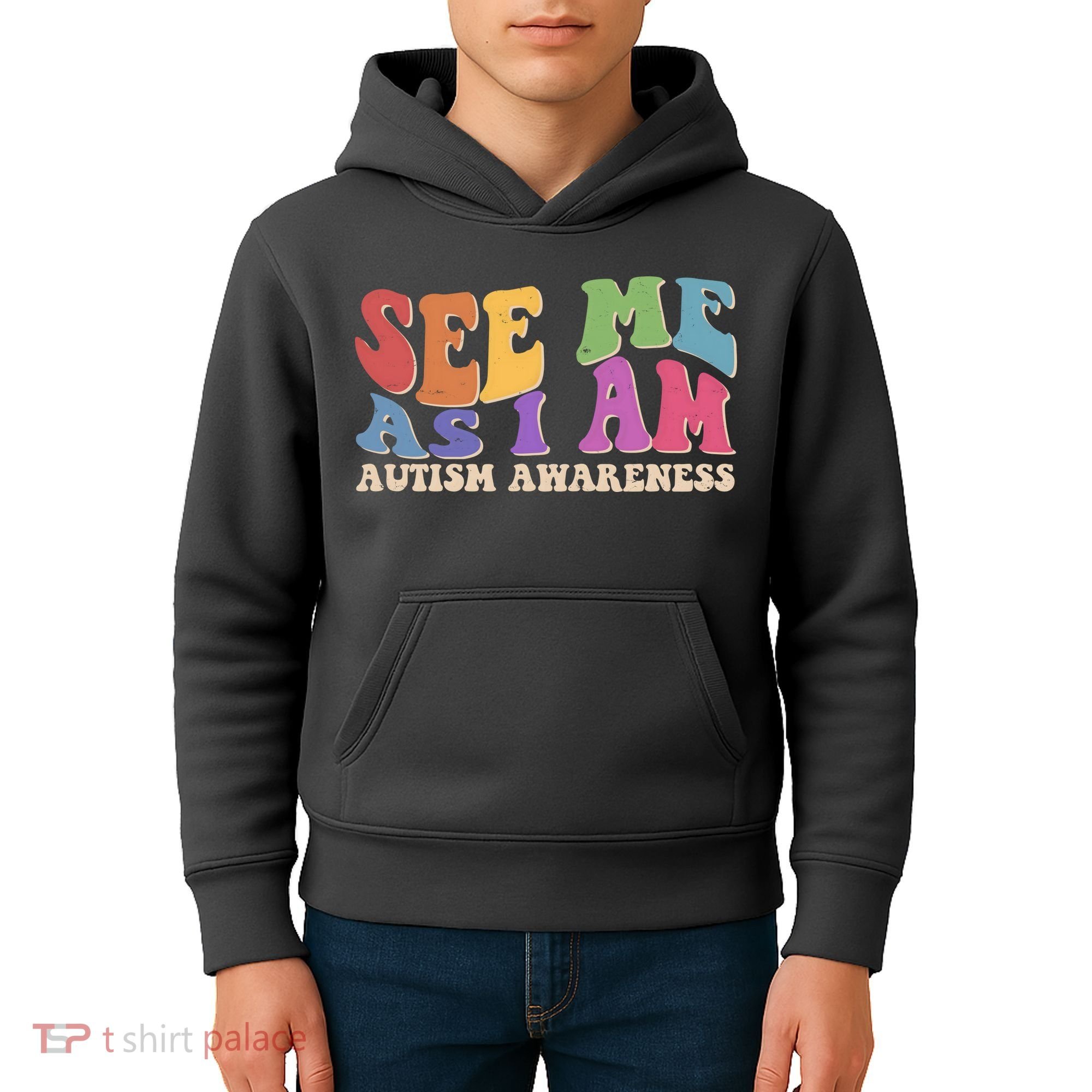 Retro See Me As I Am Autism Awareness Kids Hoodie