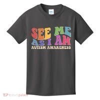 Retro See Me As I Am Autism Awareness Kids T-Shirt thumb 0