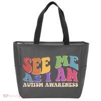 Retro See Me As I Am Autism Awareness Tote Bag thumb 0