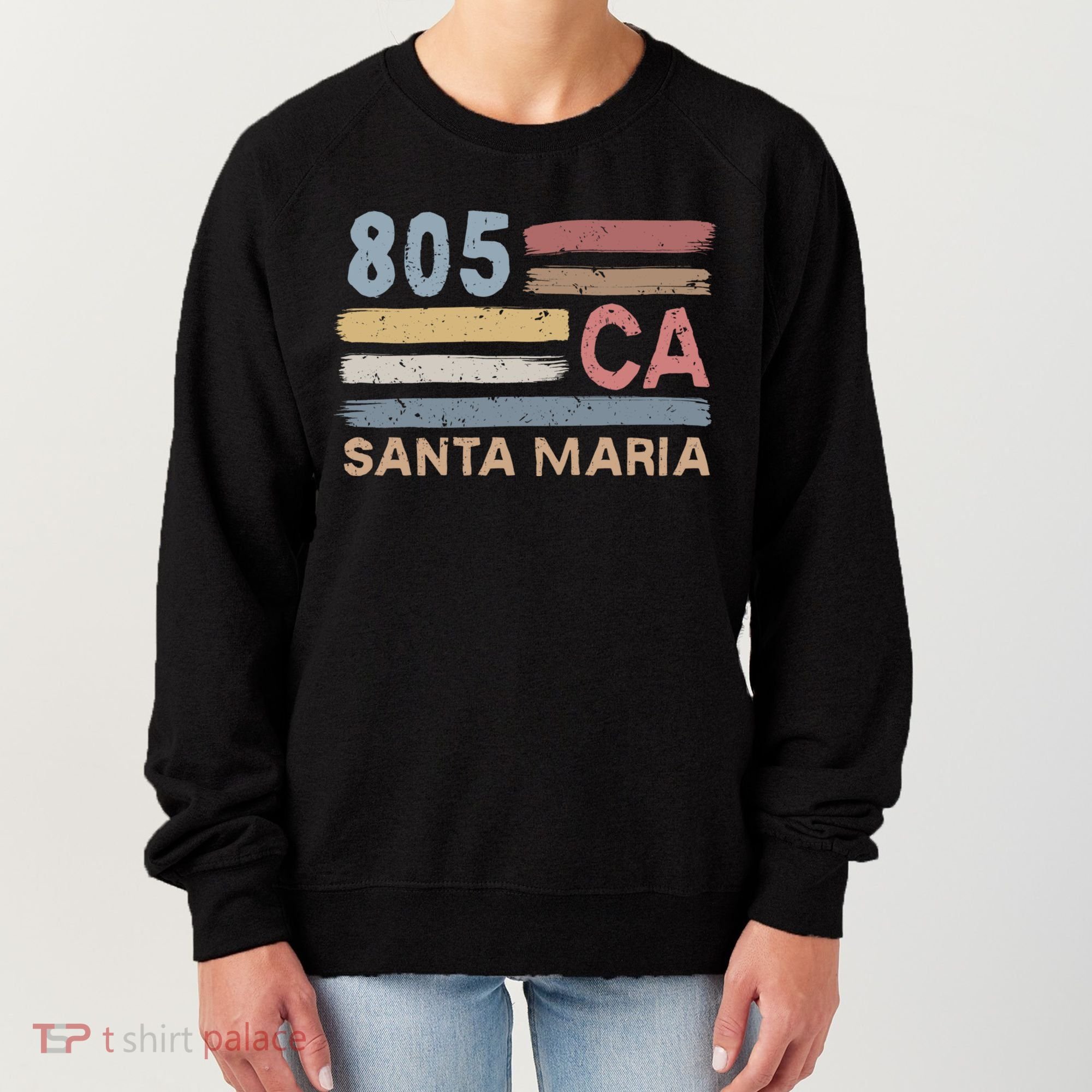 Retro Santa Maria Area Code 805 Residents State California Gift Women's Sweatshirt
