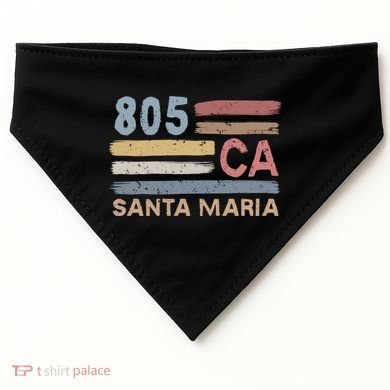 Retro Santa Maria Area Code 805 Residents State California Gift USA-Made Doggie Bandana