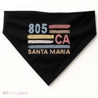 Retro Santa Maria Area Code 805 Residents State California Gift USA-Made Doggie Bandana thumb 0