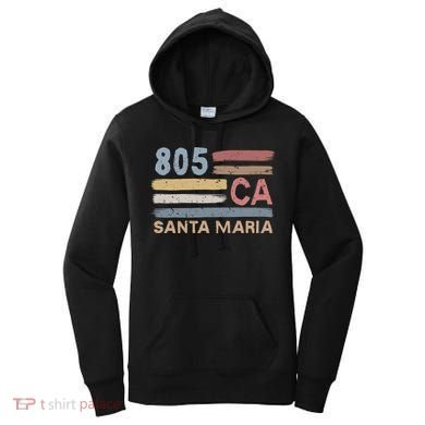Retro Santa Maria Area Code 805 Residents State California Gift Women's Hoodie